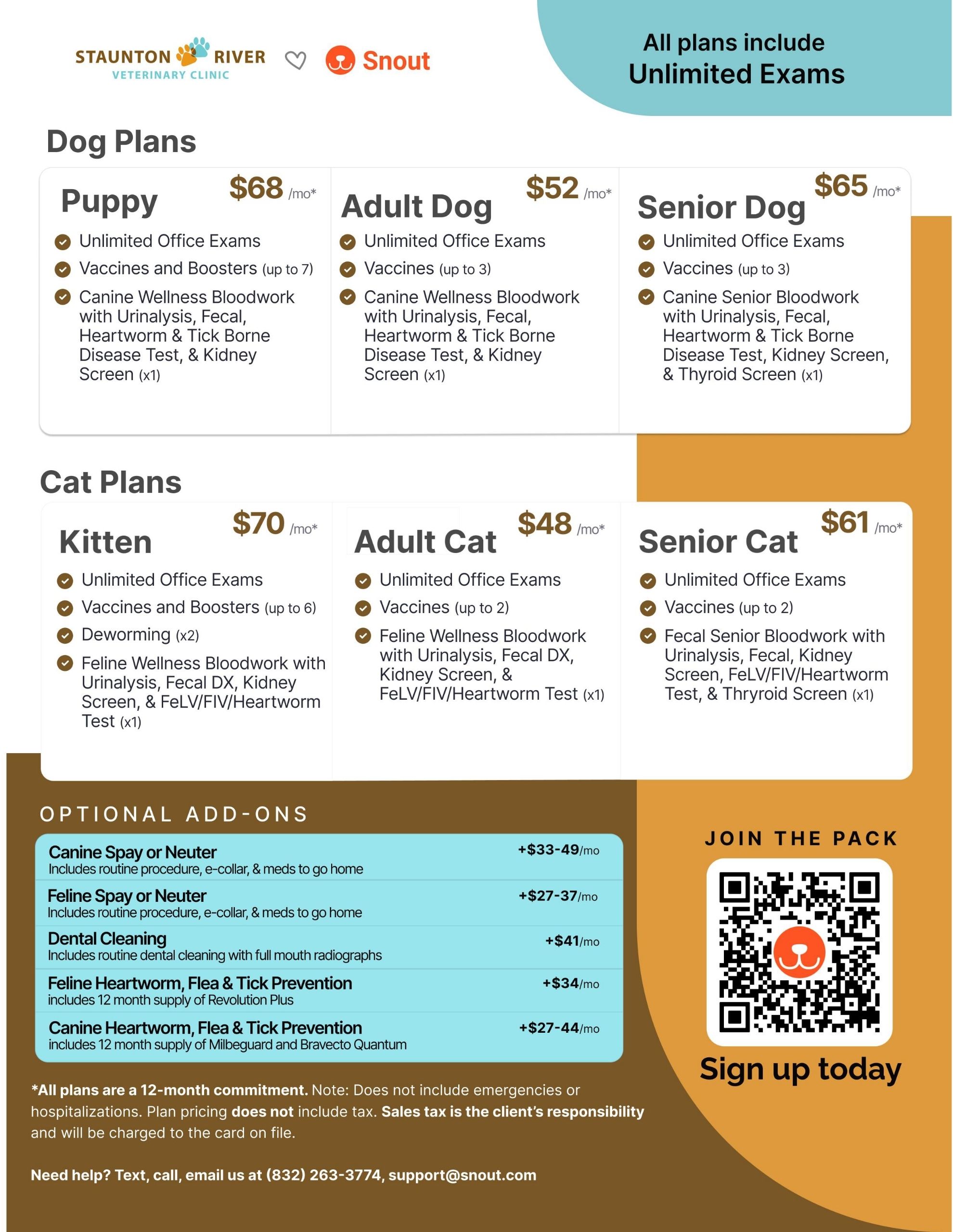 Snout Staunton River Vet Clinic plan graphics